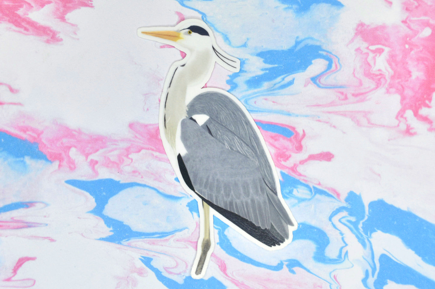 Grey Heron Vinyl Bird Sticker