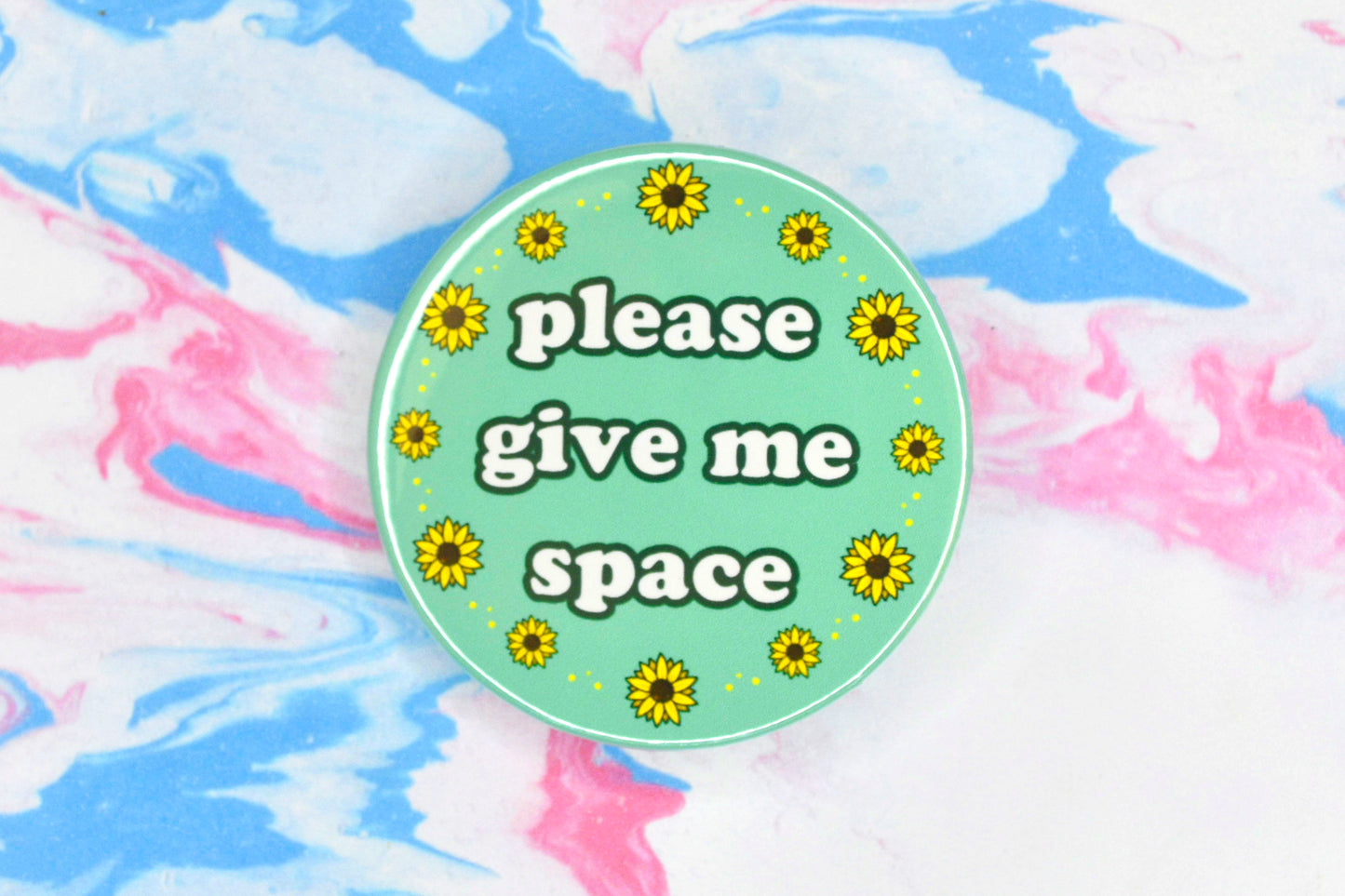 Sunflower Give Me Space Badge
