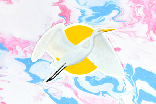 Egret Bird Vinyl Sticker