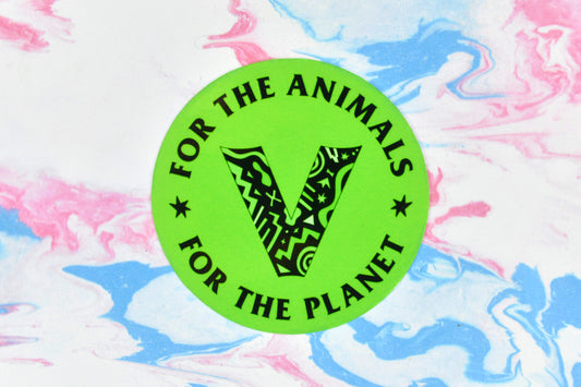 V For Vegan Vinyl Sticker