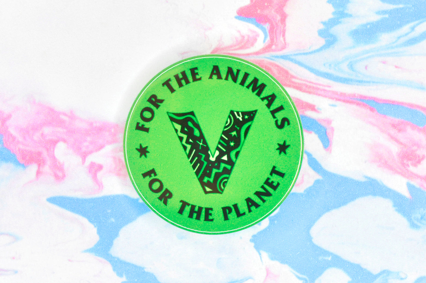 V for Vegan Badge