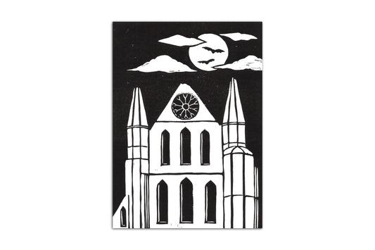 Dracula-inspired Halloween Lino Print