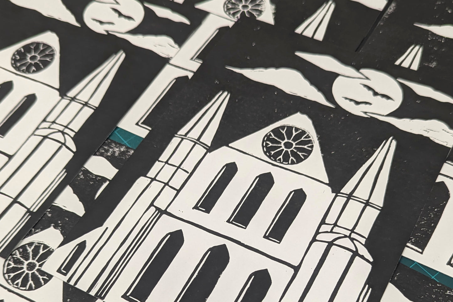 Dracula-inspired Halloween Lino Print